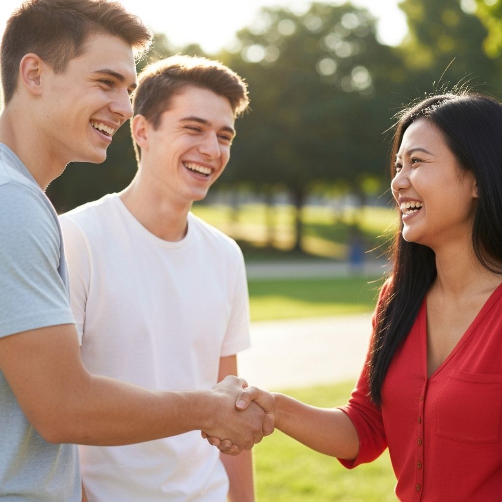 Friends maintaining positive relationship